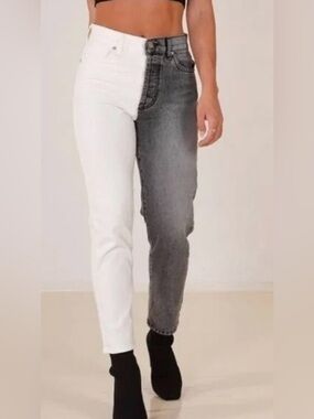 REVIVE Two Toned Black & White High Rise Duo size 28 jeans